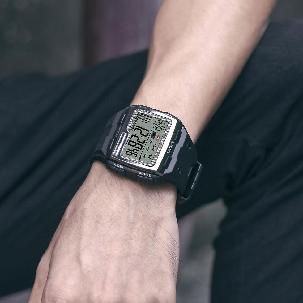 Thumbnail: SYNOKE Men's Square Digital Watch Luminous Multifunctional Big Dial Sports Water