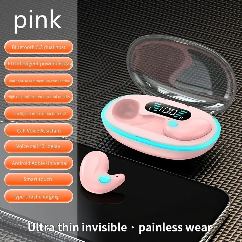 Thumbnail: X55 Sleeping Earbuds Wireless Mini Headphones For Work TWS Bluetooth Earphone St