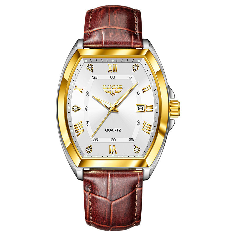 Thumbnail: LIGE Men's Watches Luxury Original Top Brand Quartz Watch for Men Leather