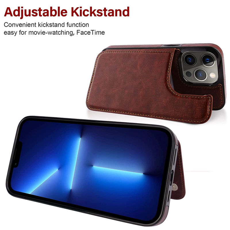 Thumbnail: Luxury Slim Fit Premium Leather Cover For iPhone 14 13 11 12 Pro XS Max XR X SE 