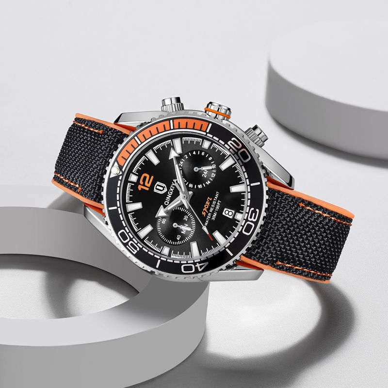 Thumbnail: QINGXIYA Quality Luxury Original Quartz Watch for Men Silicone Strap Waterproof 