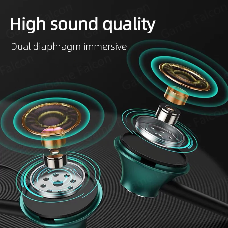 Thumbnail: USB Type C Headphone HiFi Bass Stereo Volume Control Mic 3.5mm Wired Earbuds For