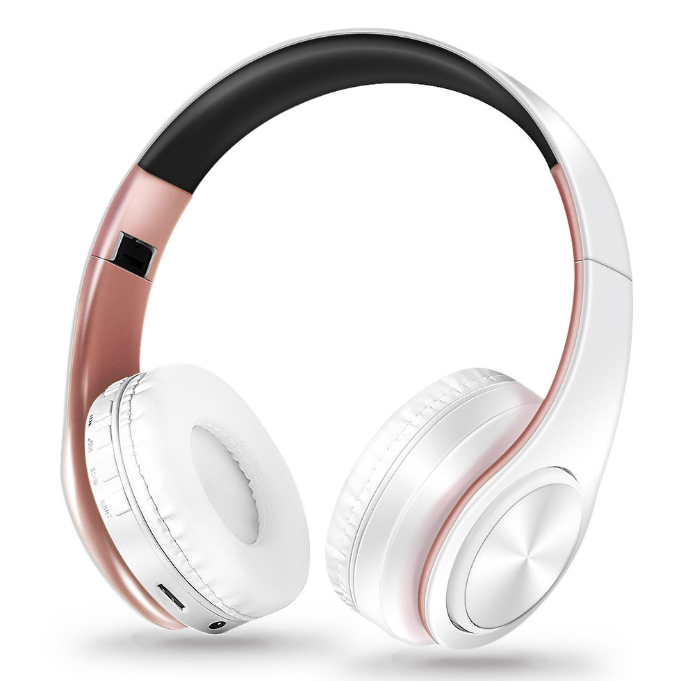 Thumbnail: Men Gift Gold Wireless Headphones Bluetooth Earphone Stereo Headset with Build-i