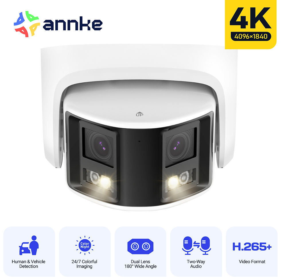 ANNKE 4K Dual Lens Outdoor Security Camera POE Human Vehicle Detect Full Color N