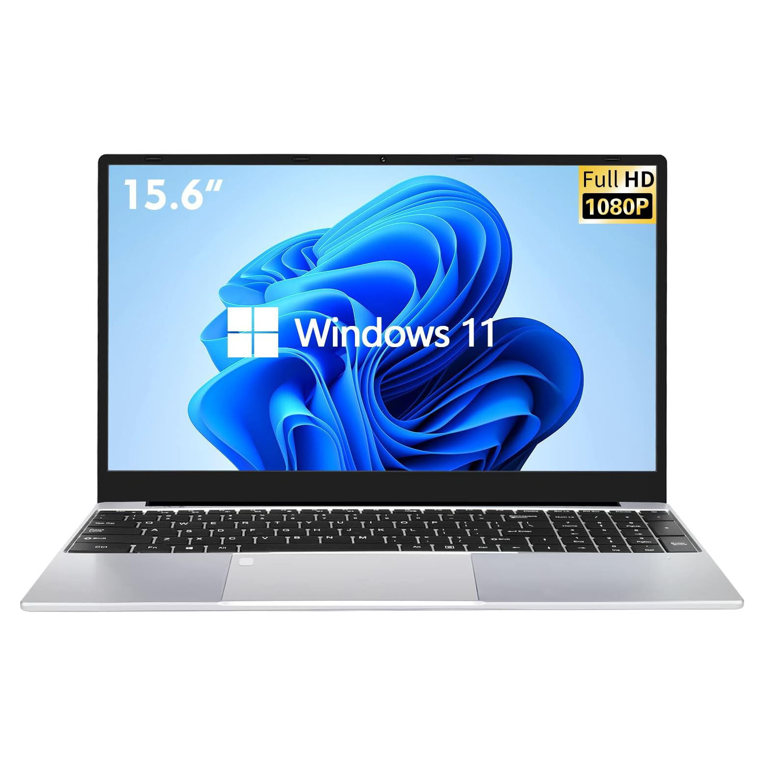 15.6" HD IPS Laptop Computer Intel Celeron N4000 Notebook PC Fingerprint Unlock 