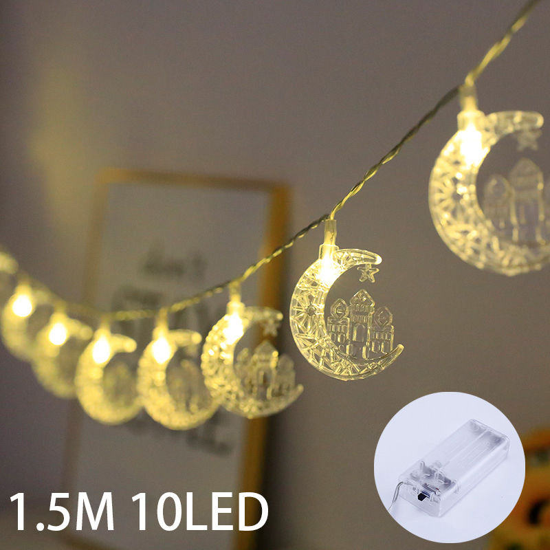 Thumbnail: 3D Moon Castle Acrylic LED Night Light Eid Mubarak Festival Ornaments Islamic Mu