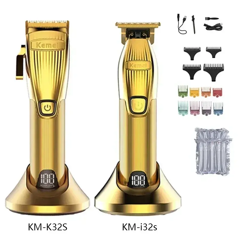 Thumbnail: Kemei KM-K32S KM-i32S KM-TX1 Professional Hair Cutting Machine Kit with Seat Cha