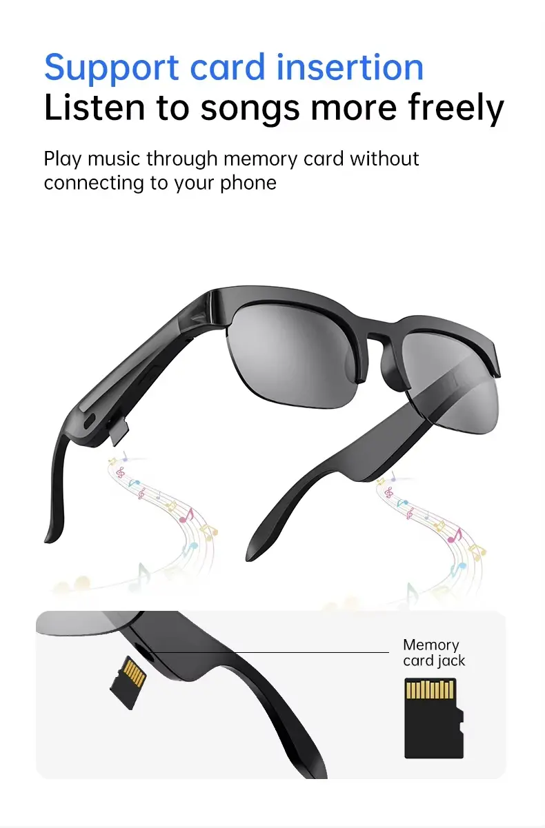 Thumbnail:  Smart Glasses 150+ Language Real-Time Translation Music Glasses for Men Women 