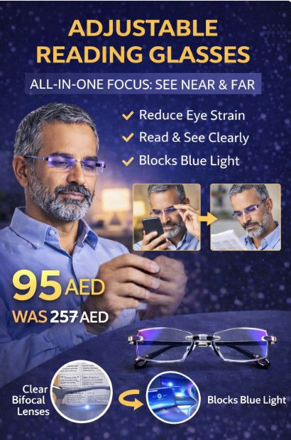 Thumbnail: Rimless Reading Glasses Anti Blue Light Bifocal Men Women Presbyopic Glasses



