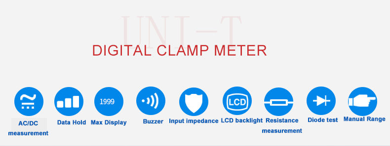 Thumbnail: UNI-T UT210E UT202A UT204 Plus Clamp Meter AC/DC Digital Voltmeter Ammeter 