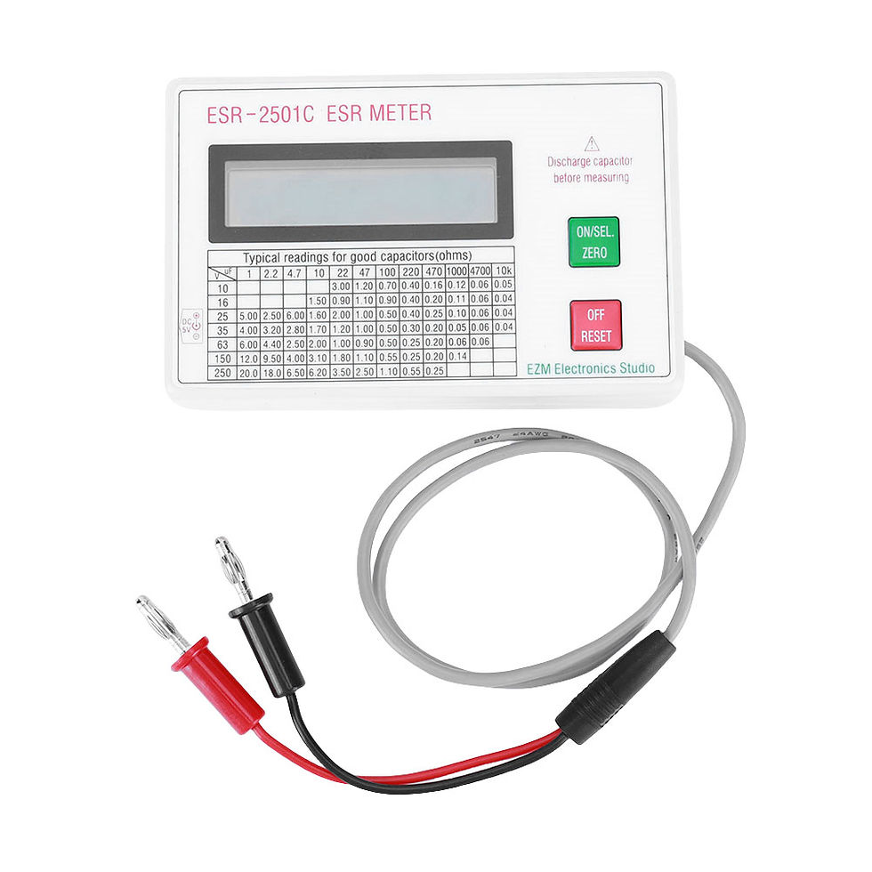Thumbnail: ESR Capacitor Tester Test In Circuit Capacitance Meter With Test Leads Clip 