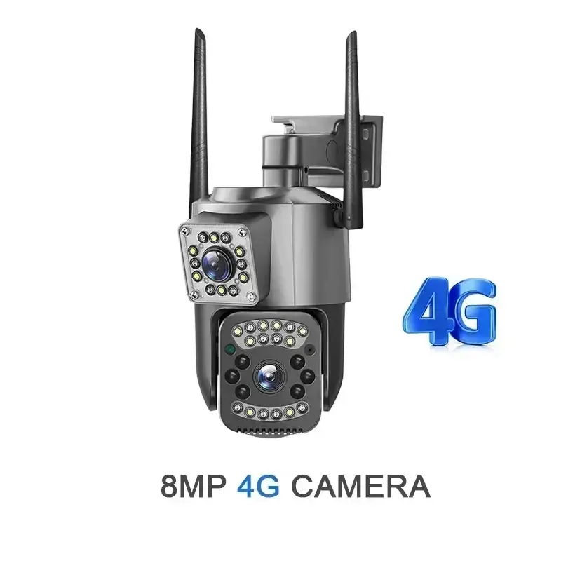 Thumbnail: Dual Lens 4G IP Camera 8MP WiFi Camera Wireless Full Color Night Vision 8X Digit