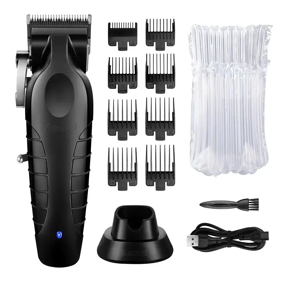 Thumbnail: Kemei Men's Electric Hair Clipper USB Rechargeable 0mm Gapped Carving Clipper Co