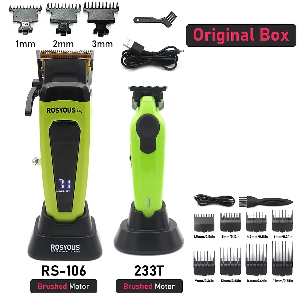 Thumbnail: Professional Hair Clipper Kit for Men DLC Blade with Base Charger Cordless USB I