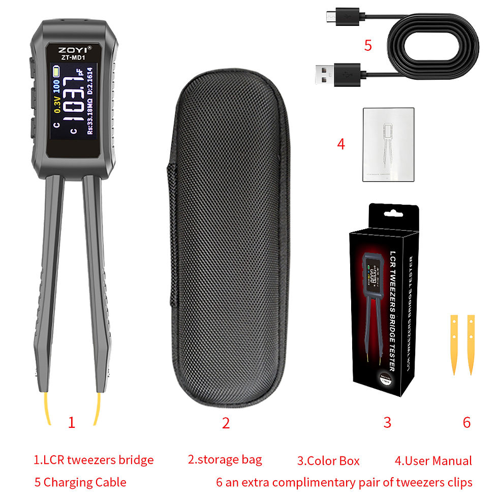 Thumbnail: ZOYI ZT-MD1 Digital Smart Tweezer LCR SMD ESR Tester Resistance Capacitance 