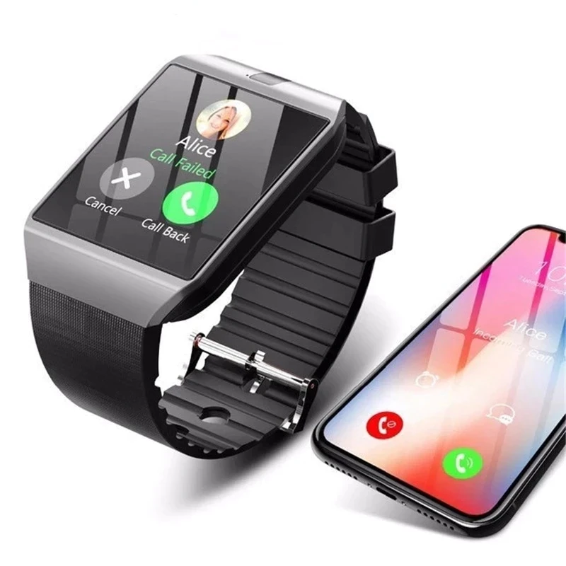 Thumbnail: Bluetooth Smart Watch DZ09 With Camera Sim TF Card SmartWatch Fitness 