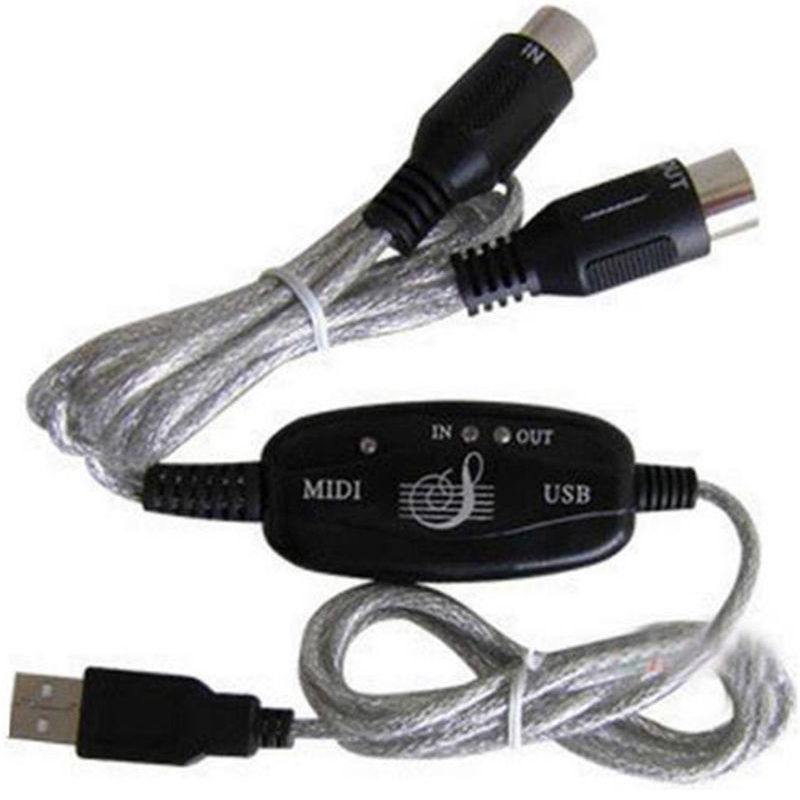 Thumbnail: MIDI to USB Interface Cable Adapter for Keyboard Electronic Music Create Cable