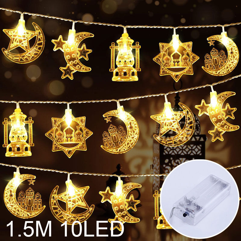 Thumbnail: 3D Moon Castle Acrylic LED Night Light Eid Mubarak Festival Ornaments Islamic Mu