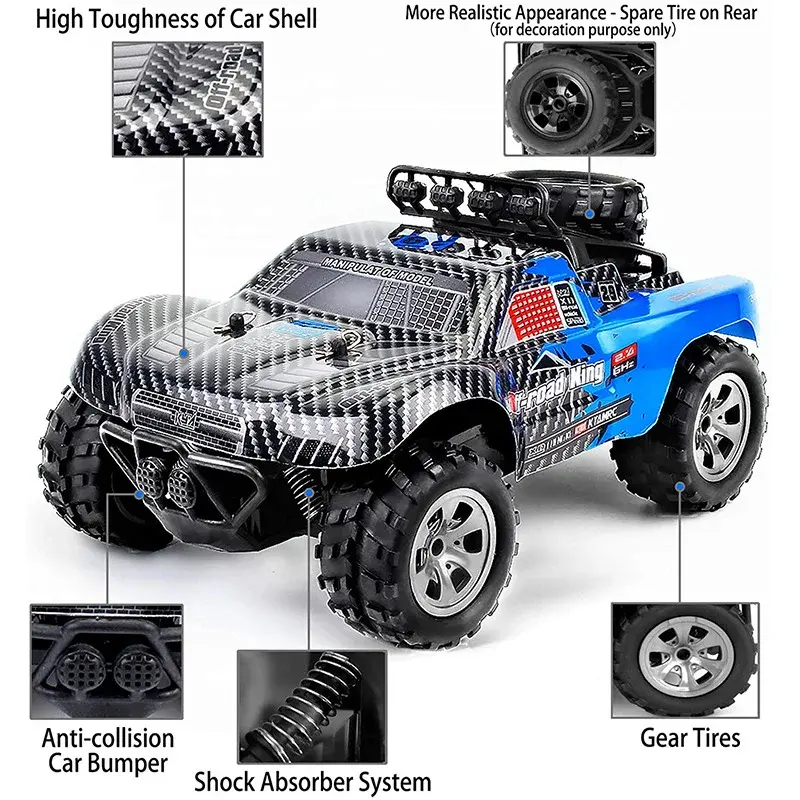 Thumbnail: KYAMRC KY-1885B 18KM/H 4WD RC Car With LED Remote Control Cars High Speed 