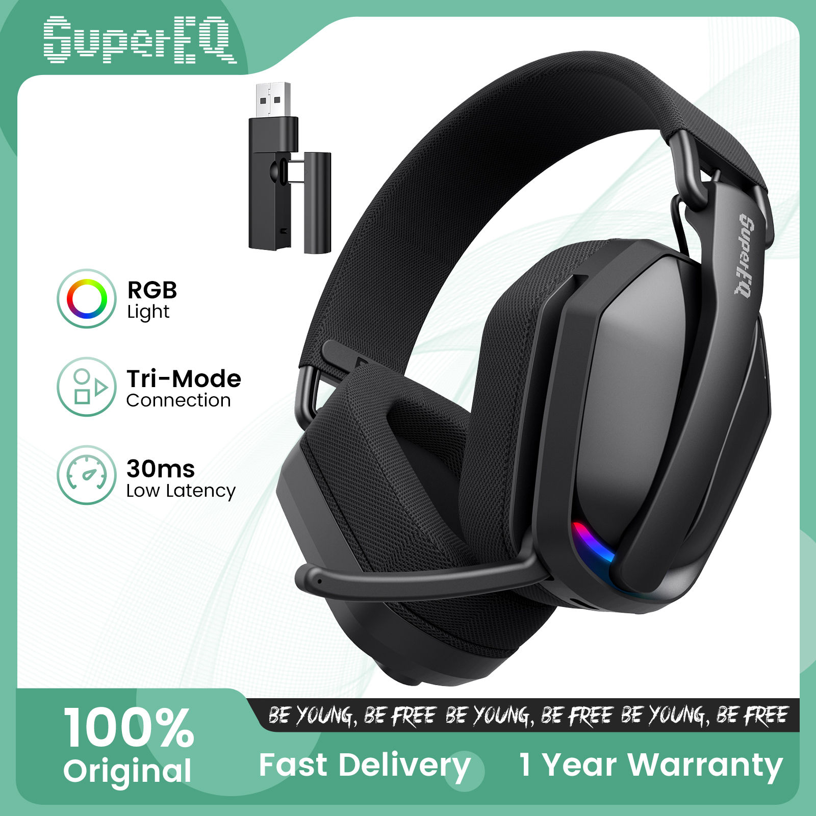 Oneodio G19BT 2.4G Wireless Gaming Headset With Mic USB/type C Transmitter Over-