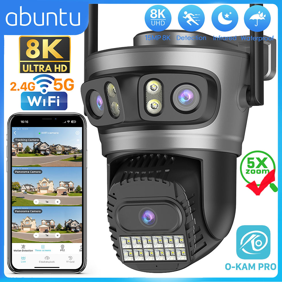 15MP 8K Three Lens Three Screens PTZ Wifi Camera Outdoor HD 5G Wifi Security Cam