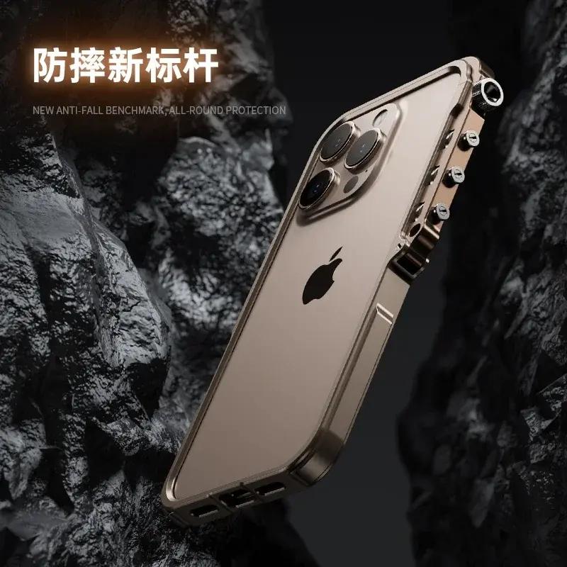 Thumbnail: Luxury Aluminum Alloy Armor Frame Phone Case For iPhone 13 14 15 16Pro Max Plus 
