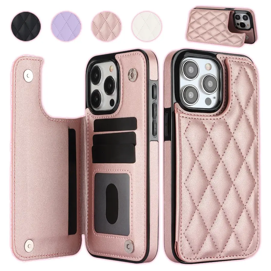 Card Slot Flip Leather Case For iPhone 16 Pro Max 15 14 13 12 11 SE 3 2 XS XR 8 