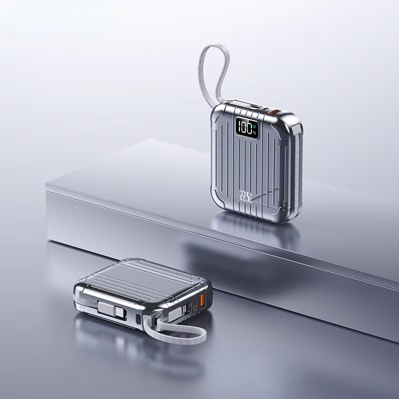 Thumbnail: Mini Portable Power Bank 50000mAh  With Cable External Spare Battery 22.5W USB 