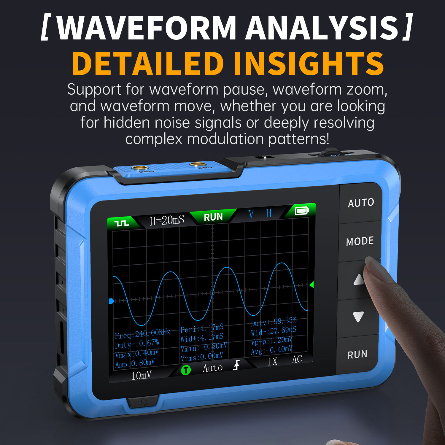 FNIRSI DSO510 New 10MHz Mini Handheld Digital 2in1 Oscilloscope Signal Generator