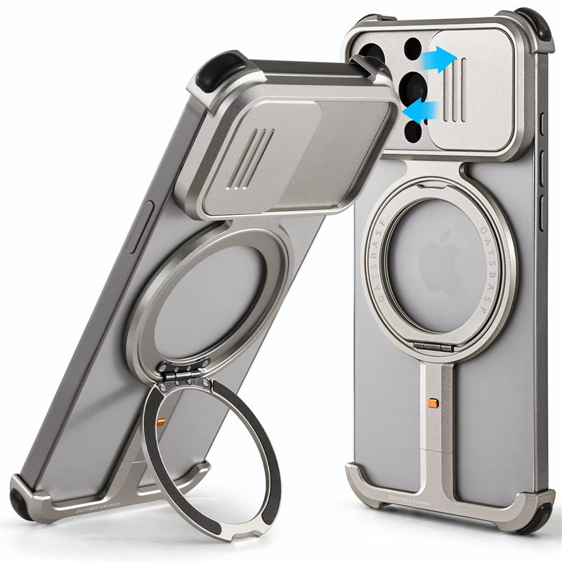 Thumbnail: New Metal Frame Magsafe Phone Case For iPhone 15 16 Pro Max Alloy Frameless 360�