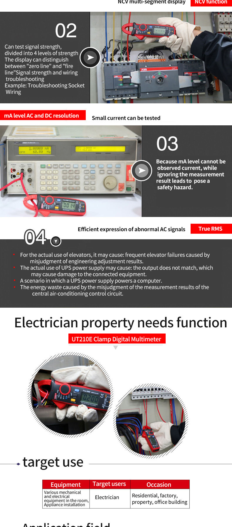 Thumbnail: UNI-T UT210E UT202A UT204 Plus Clamp Meter AC/DC Digital Voltmeter Ammeter 