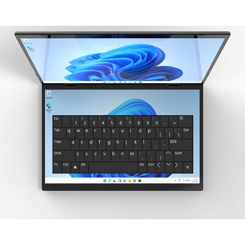 Thumbnail: Intel N100 CPU Dual Screen Laptop 14"+14 " 2K Touch Screen Notebook 32GB 360 Deg