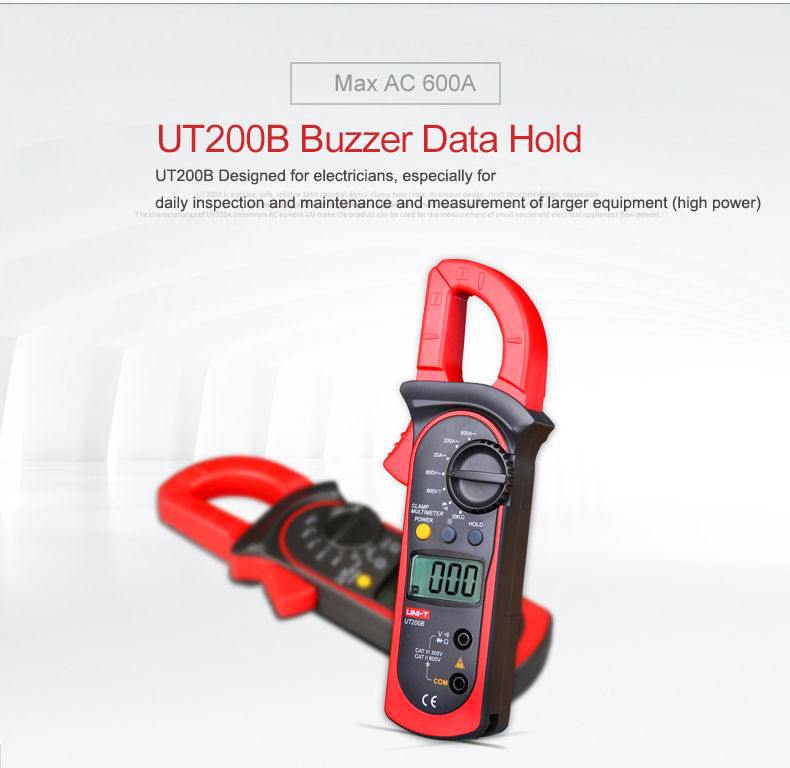 Thumbnail: UNI-T UT210E UT202A UT204 Plus Clamp Meter AC/DC Digital Voltmeter Ammeter 