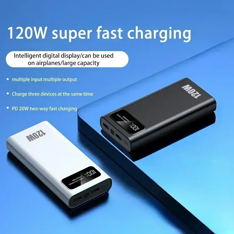 Thumbnail: 200000mah Power Bank 120W Fast Charging Large Capacity Power Bank LED Digital 