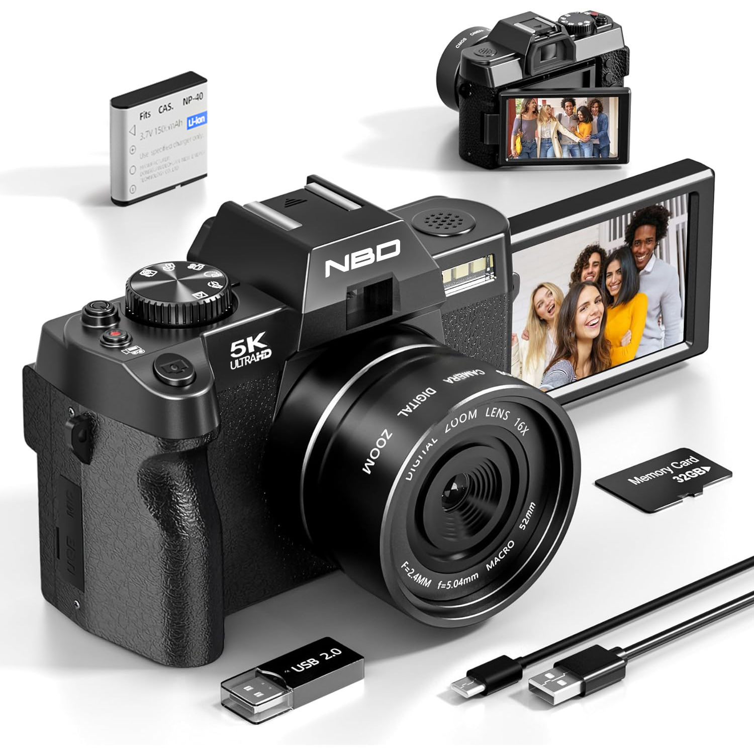NBD Compact Digital Photography Camera 5K 48MP WIFI Vlog Video Recorder YouTube 