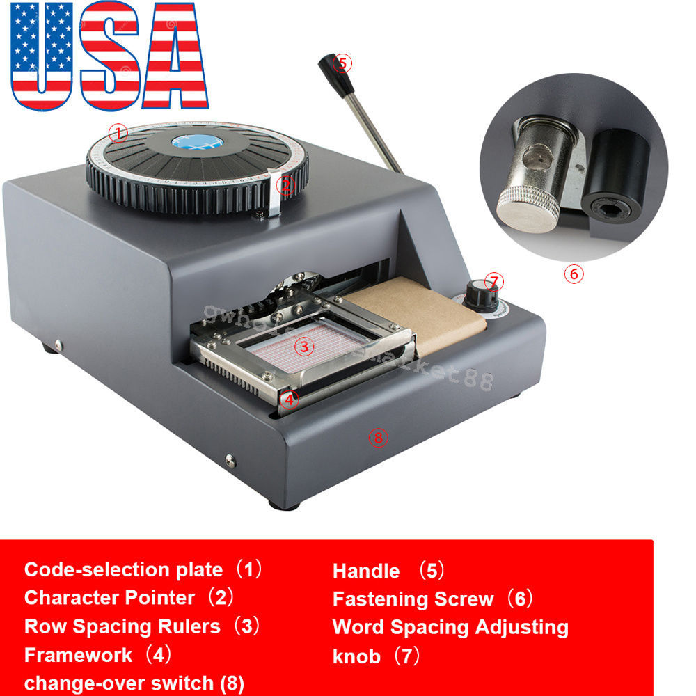 72-Letter-Embosser-Machine-PVC-Sample-Card-Credit-ID-VIP-Embossing-USA-Warehouse