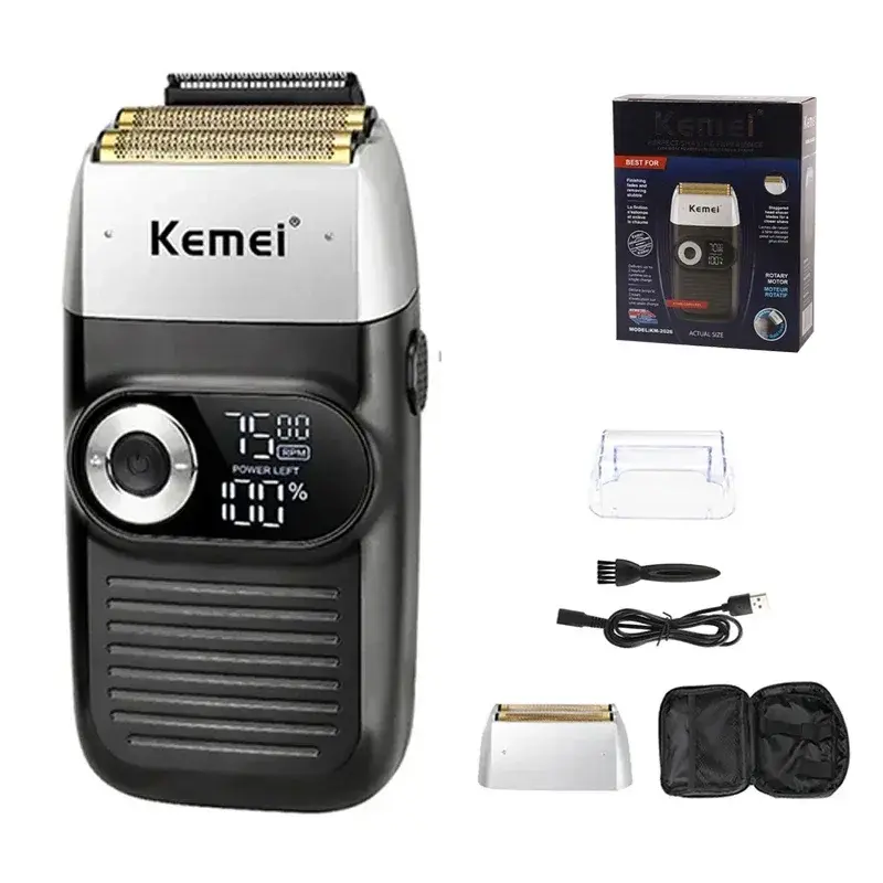 Thumbnail: Kemei 2026 Rechargeable Hair Shaver For Men Electric Shaver Beard Electric Razor