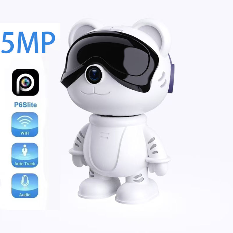 Thumbnail: 5MP PTZ WIFI IP Camera Wireless Home Security Robot Camera 360° Two Way Audio A