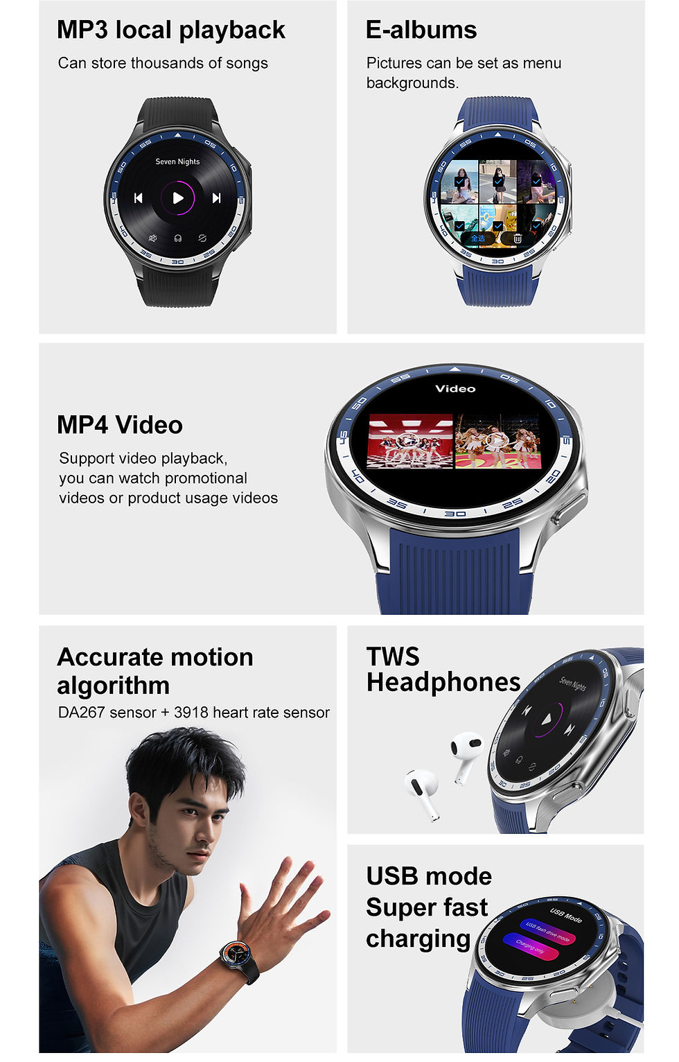 Thumbnail: For Huawei Xiaomi New 32G RAM Memory Smart Watch Men 1.43 inch Local Heart Rate 