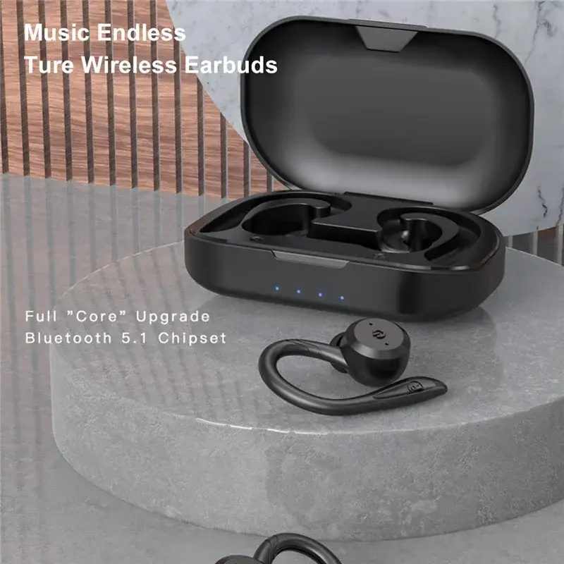 Thumbnail: IPX7 Waterproof Wireless Headset Bluetooth Earphone Dual Wear Style Sport Runnin