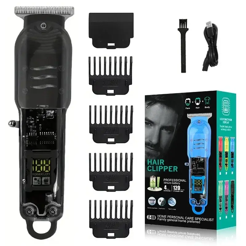 Hair Cut Machine Rechargeable Hair Clippers Transparent Professional Clippers El