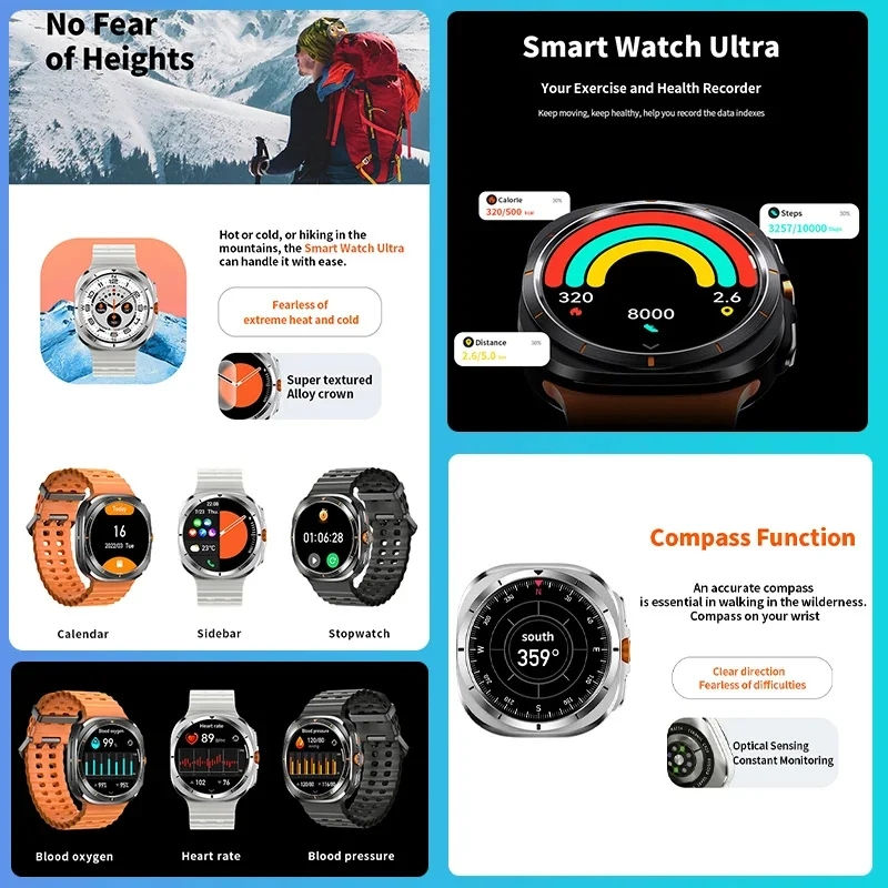 Thumbnail:  Galaxy Watch 7 Ultra GPS Trackr NFC Smart Watch Men Custom Dial 460*460 AMOLED 