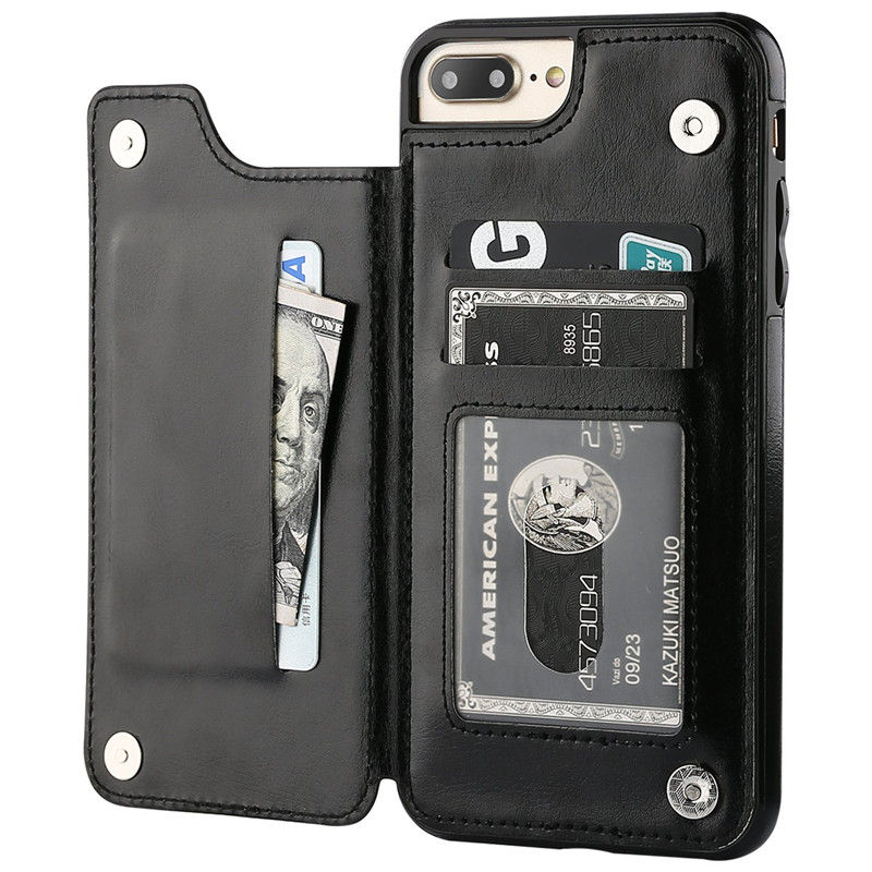 Thumbnail: Luxury Slim Fit Premium Leather Cover For iPhone 14 13 11 12 Pro XS Max XR X SE 