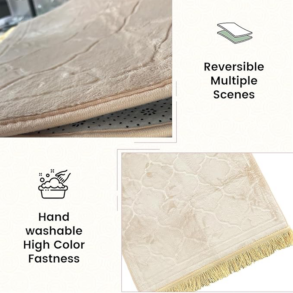 Thumbnail: Thickened sponge prayer mat with tassel embossed prayer mat soft and easy to car