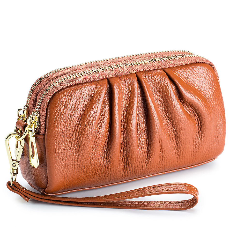 Thumbnail: New 2021 Versatile Lady Wallet Contrast Color Key Ring Chain Style Real Top Laye