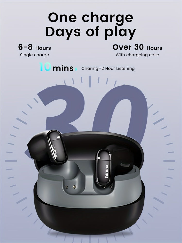 Thumbnail:  Philips Wireless Earbuds with Microphone, Stereo In-Ear Headphones 