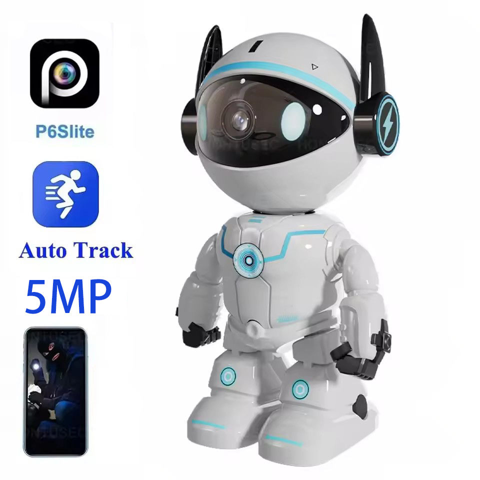 Thumbnail: 5MP PTZ WIFI IP Camera Wireless Home Security Robot Camera 360° Two Way Audio A