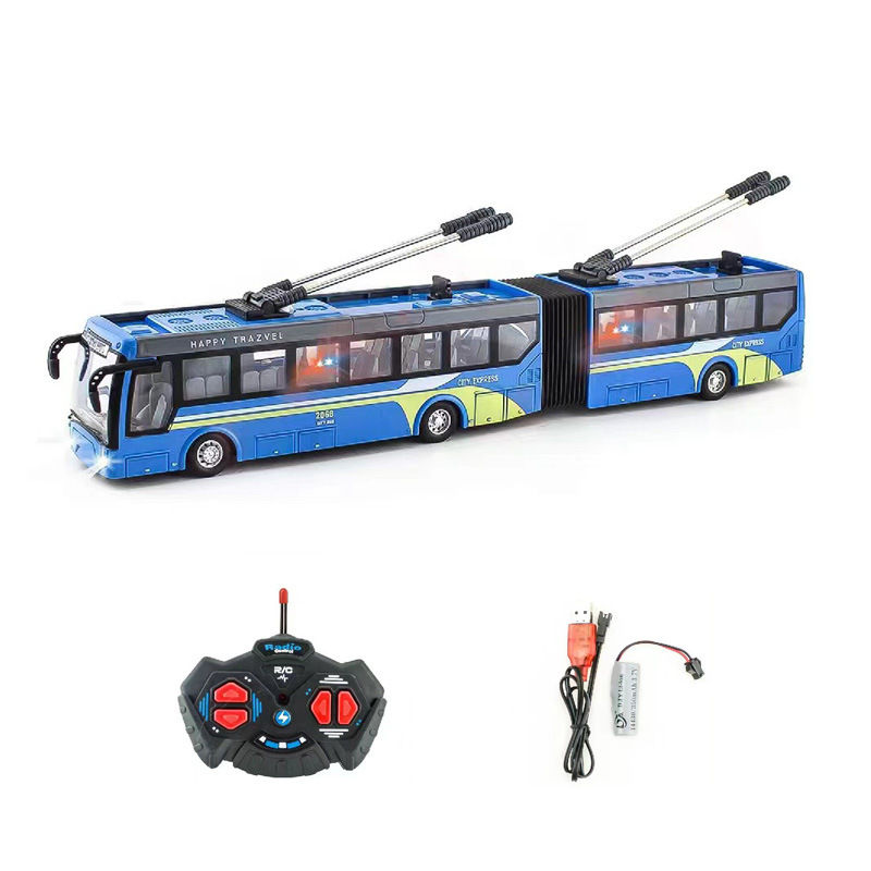 Thumbnail: 1:48 4CH RC Bus Toy With Lights Electric Tourist Sightseeing Bus Simulation Camp
