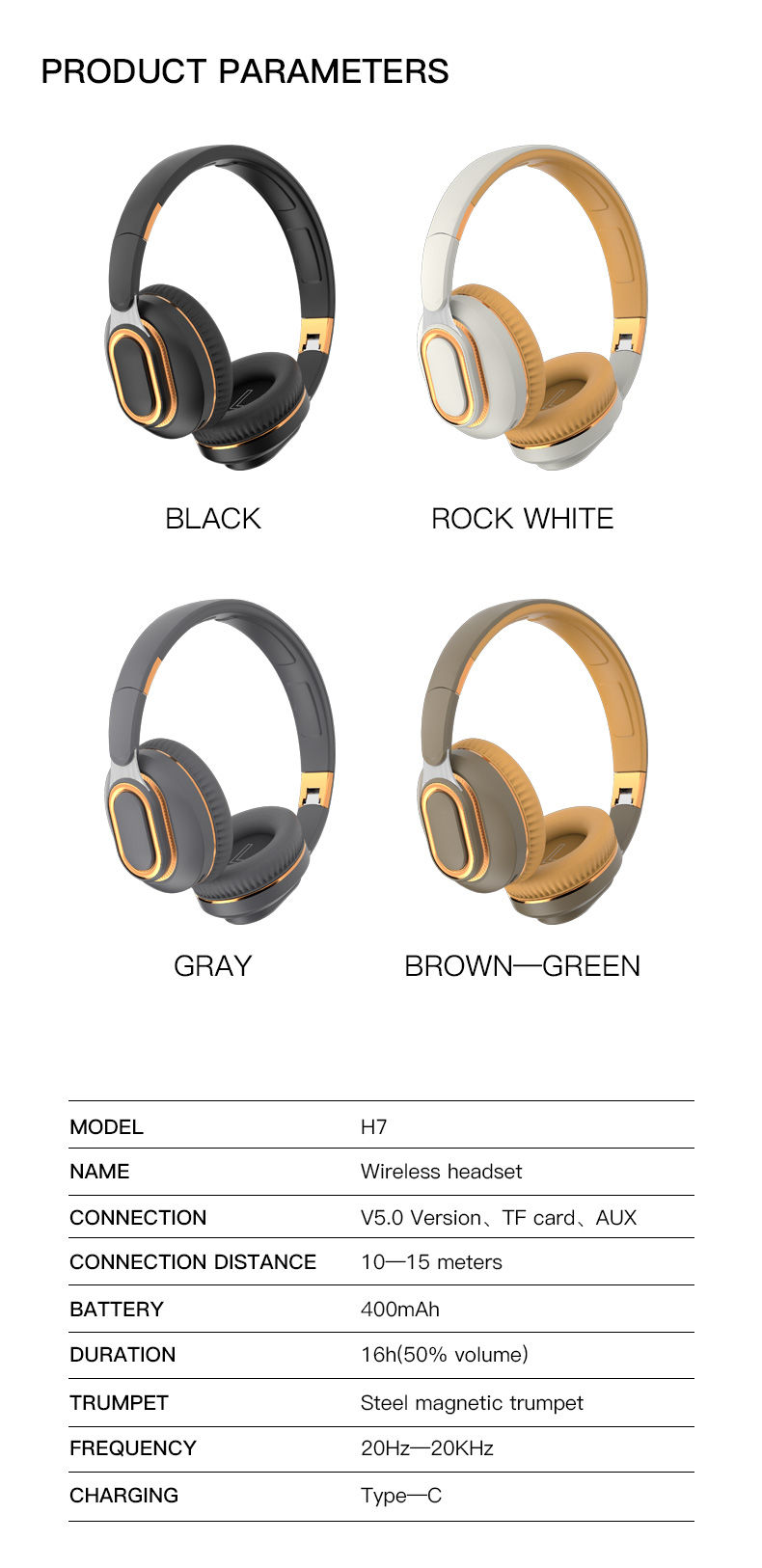 Thumbnail: H7 Tv Bluetooth Headphones Wireless Headphon with Mic USB Adaptor Headset 