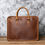 Thumbnail: NZPJ Men's Briefcase Leather Handbag Retro Top Layer Cowhide Laptop Bag Crazy Ho